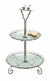 UPC 807472609898 product image for Creative Co-Op Cream Glass 2-Tier Tray | upcitemdb.com