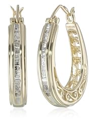 10k Yellow Gold Diamond Hoop Earrings (1/4 cttw, I-J Color, I2-I3 Clarity)
