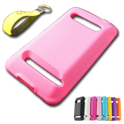 HTC Evo 4G Extended Battery Silicone Case (Dark Pink) + Exclusive Black And Green Color Key Chain