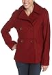 Kenneth Cole Reaction Women's Melton Double Breasted Wool Peacoat With Belted Back Detail