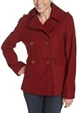 Kenneth Cole Reaction Women's Melton Double Breasted Wool Peacoat With Belted Back Detail