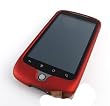 RED RUBBERIZED SNAP ON HARD SKIN FACEPLATE PHONE SHIELD COVER CASE FOR HTC NEXUS 1 NEXUS ONE + BELT CLIP