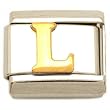 "L" Italian Charm Gold Plated 9mm