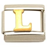 "L" Italian Charm Gold Plated 9mm