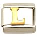 "L" Italian Charm Gold Plated 9mm