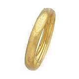 14K Yellow Gold Engraved Bangle - 10 MM