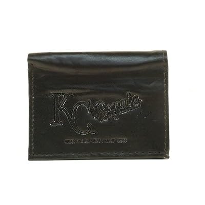 MLB Officially Licensed Genuine Leather Tri-Fold Wallet -Black