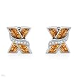 Earrings With 5.91ctw Precious Stones - Genuine Clean Diamonds and Sapphires 18K White Gold. Total item weight 14.0g Length 15mm
