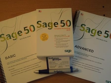Sage 50 Complete Accounting 2013 US Edition Single User bundle that includes 2 self study guides (Basic and Advanced)