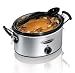 Hamilton Beach 6 Qt. Slow Cooker Stainless Look Base Clip-tight Sealed Lid for Spill Resistance