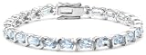 Silver  Blue Topaz Tennis 7.5  Bracelet