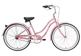 Nirve Beach Blossom Women's Single Speed Cruiser Bike (26-Inch Wheels, Metallic Pink)