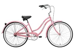 Nirve Beach Blossom Women's Single Speed Cruiser Bike (26-Inch Wheels, Metallic Pink)