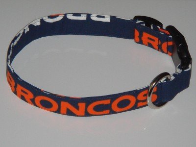 NFL Denver Broncos Football Orange Dog Collar Medium 1