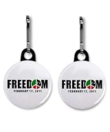LIBYA Revolution for FREEDOM and PEACE 2-Pack of 1 inch Zipper Pull Charms