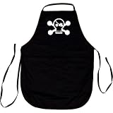 APRON : BLACK - Irish Skull and Crossbones - Shamrock Eye Patch St Patricks Day