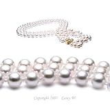 AAA Quality 16-18 Inch Triple Strand Round 6.5-7mm White Akoya SaltWater Cultured Pearl Necklace