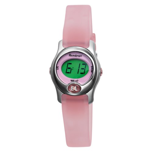 Armitron Women's 456962PNK Round Pink Digital Sport Watch