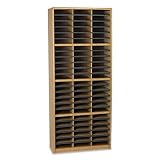 Safco Products Value Sorter Literature Organizer, 72 Compartment, Medium Oak (7131MO)