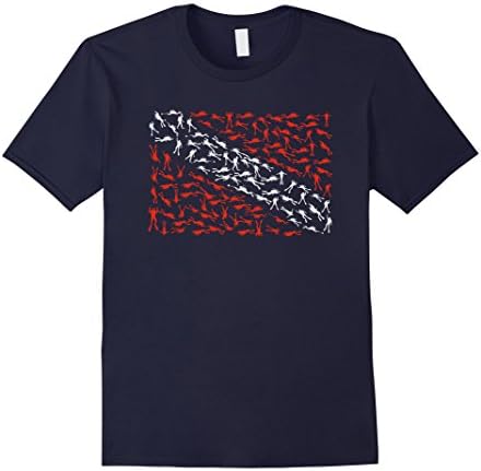 Men's Scuba Diving Flag Diver Fins Regulator Mask T-Shirt XL Navy