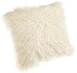 Brentwood 18-Inch Mongolian Faux Fur Pillow, White