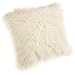 Brentwood 18-Inch Mongolian Faux Fur Pillow, White