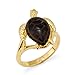 Turtle Ring with Black Coral in 14K Yellow Gold - title=