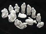 Ceramic bisque unpainted 13 piece nativity set