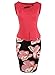 Fantaist Women's Keyhole Neck Floral Print Cotton Peplum Bodycon Office Dress