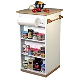 IMAGE OF Venture Horizon Butcher Block Bin with Pantry in White