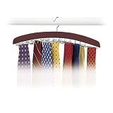 Necktie and Belt Organizer (Walnut) (6"H x 16 1/2"W x 1 1/4"D) ~ Richards Homewares