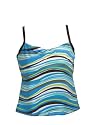 La Blanca Blue Wavy Striped Tankini Top (8)