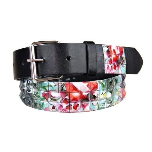 Hello Tattoo Black Pyramid Spiked Belt Size Large
