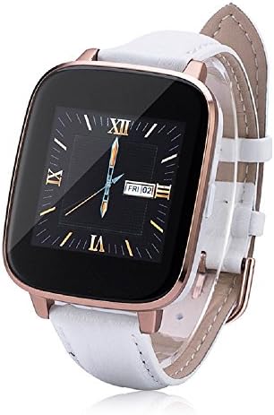 Sunflower L10 Bluetooth Smartwatch Waterproof with Heart rate monitor NFC Genuine Leather Strap for iphone Android Wearable (white)