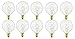 Triangle Bulbs T20633-10 (10 pack) - 60G16.5/CL, 60 Watt, G16.5 Decorative Globe, 120 Volt, Clear, E12 Candelabra Base Incandescent Light Bulb, 10  Pack