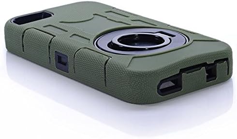 EasierBuy iPhone 5 / 5s Armor Case,[Built-in Screen Protector] Tough Armorbox Dual Layer Hybrid Hard/Soft Protective Case for Apple iPhone 5/5s - Amry Green