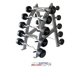 TKO 846BBR Barbell Rack New Style, Silver Metallic