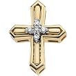 14K Yellow Gold Diamond Unity Cross Pendant