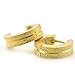 Sirius Jewelry Mens Earrings Novelty Shinny Gold Pair Stainless Steel Huggie Hoop Set, 2pcs