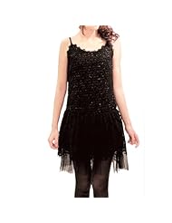 Sheer Mesh Elasticized   Waistline Cotton/Polyester  Dress