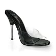 5 Inch Sexy High Heel Shoe Stiletto Peep Toe With Metal Heel Clear / Black