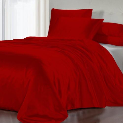 Italian Finish Satin Luxurious Sheet set By Elegant Bedware ( Full , Red )