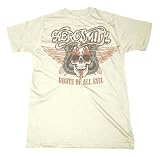 Signatures Network Men's Aerosmith Short Sleeve T-Shirt,Cream,X-Large