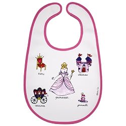Washable Bib Baby Cie Princess Pink Polka Dot Melamine Melamine Dinnerware