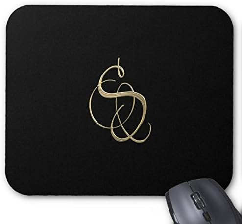 GoldenVenus Accessory Golden Initial S Monogram Mouse Pad