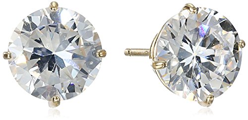 14k White or Yellow Gold Cubic Zirconia Stud Earrings (2.5 cttw, Diamond Equivalent)