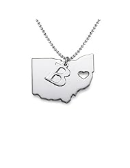Sterling Silver Personalized State Necklace with Initial Pendant - Custom Made with Any Initial!