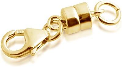 Gold Plated 925 Sterling Silver Magnetic Converter 5MM Lobster Claw Clasp &amp; Jump Ring *