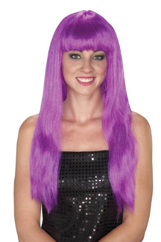 Party Girl Long Straight Costume Wig Accessory – Purple