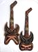 Set /2 Mask Guitar Plaques - Tiki Decor - New